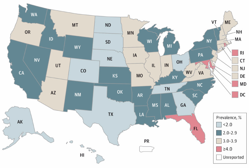 Autism Map in the US